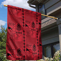 Papua New Guinea Heritage Motif Garden Flag Red Version