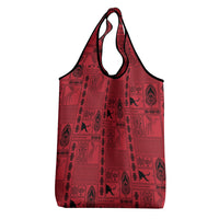 Papua New Guinea Heritage Motif Grocery Bag Red Version