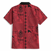 Papua New Guinea Heritage Motif Hawaiian Shirt Red Version