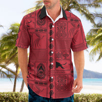 Papua New Guinea Heritage Motif Hawaiian Shirt Red Version