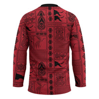 Papua New Guinea Heritage Motif Hockey Jersey Red Version