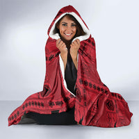 Papua New Guinea Heritage Motif Hooded Blanket Red Version