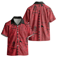 Papua New Guinea Heritage Motif Kid Hawaiian Shirt Red Version