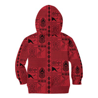 Papua New Guinea Heritage Motif Kid Hoodie Red Version