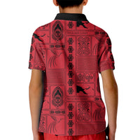 Papua New Guinea Heritage Motif Kid Polo Shirt Red Version
