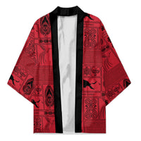 Papua New Guinea Heritage Motif Kimono Red Version