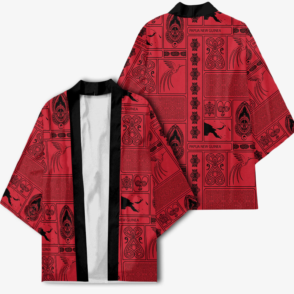 Papua New Guinea Heritage Motif Kimono Red Version