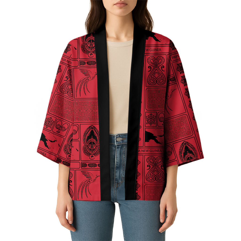 Papua New Guinea Heritage Motif Kimono Red Version