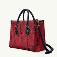 Papua New Guinea Heritage Motif Leather Bag Red Version