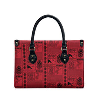 Papua New Guinea Heritage Motif Leather Bag Red Version