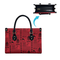 Papua New Guinea Heritage Motif Leather Bag Red Version
