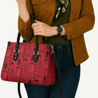 Papua New Guinea Heritage Motif Leather Bag Red Version