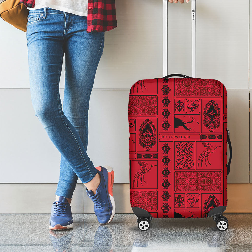 Papua New Guinea Heritage Motif Luggage Cover Red Version