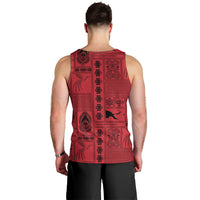 Papua New Guinea Heritage Motif Men Tank Top Red Version