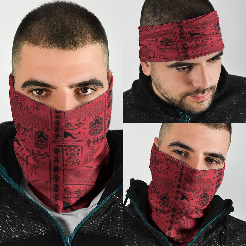 Papua New Guinea Heritage Motif Neck Gaiter Red Version
