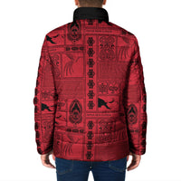 Papua New Guinea Heritage Motif Padded Jacket Red Version