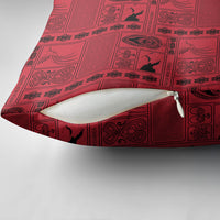 Papua New Guinea Heritage Motif Pillow Cover Red Version