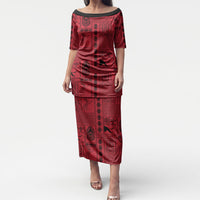 Papua New Guinea Heritage Motif Puletasi Red Version