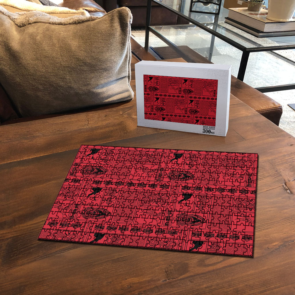 Papua New Guinea Heritage Motif Puzzle Red Version