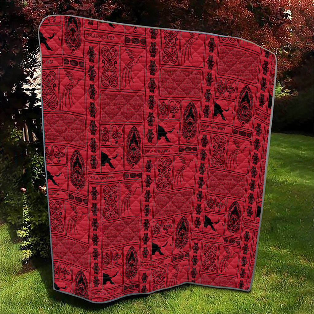 Papua New Guinea Heritage Motif Quilt Red Version