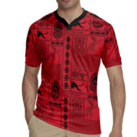 Papua New Guinea Heritage Motif Rugby Jersey Red Version