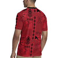 Papua New Guinea Heritage Motif Rugby Jersey Red Version