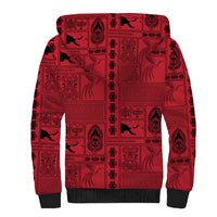 Papua New Guinea Heritage Motif Sherpa Hoodie Red Version