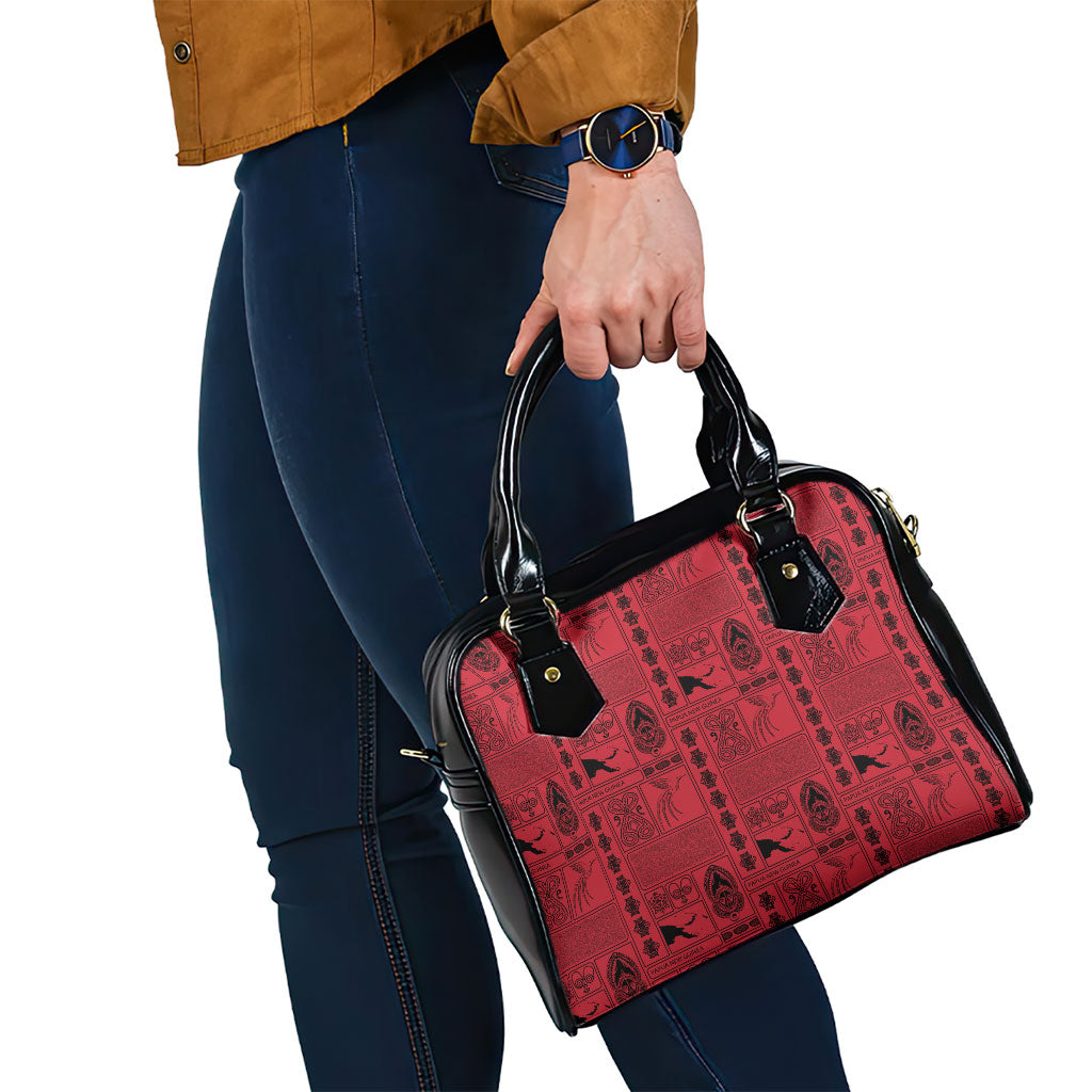 Papua New Guinea Heritage Motif Shoulder Handbag Red Version