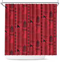 Papua New Guinea Heritage Motif Shower Curtain Red Version