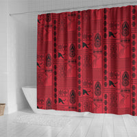 Papua New Guinea Heritage Motif Shower Curtain Red Version