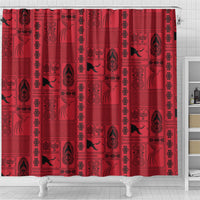 Papua New Guinea Heritage Motif Shower Curtain Red Version