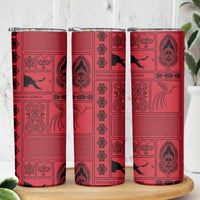 Papua New Guinea Heritage Motif Skinny Tumbler Red Version
