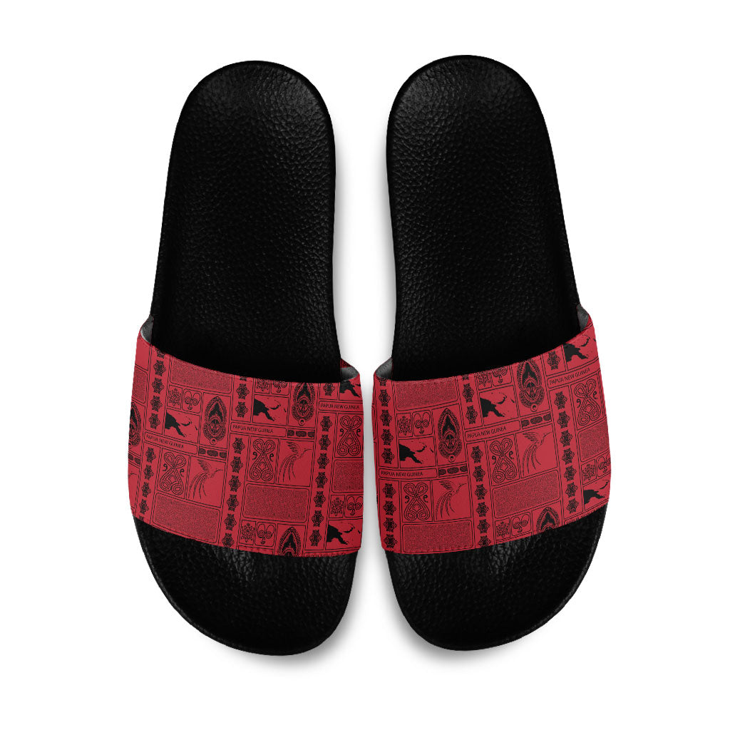 Papua New Guinea Heritage Motif Slide Sandals Red Version