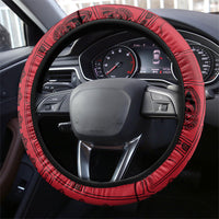 Papua New Guinea Heritage Motif Steering Wheel Cover Red Version