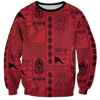 Papua New Guinea Heritage Motif Sweatshirt Red Version