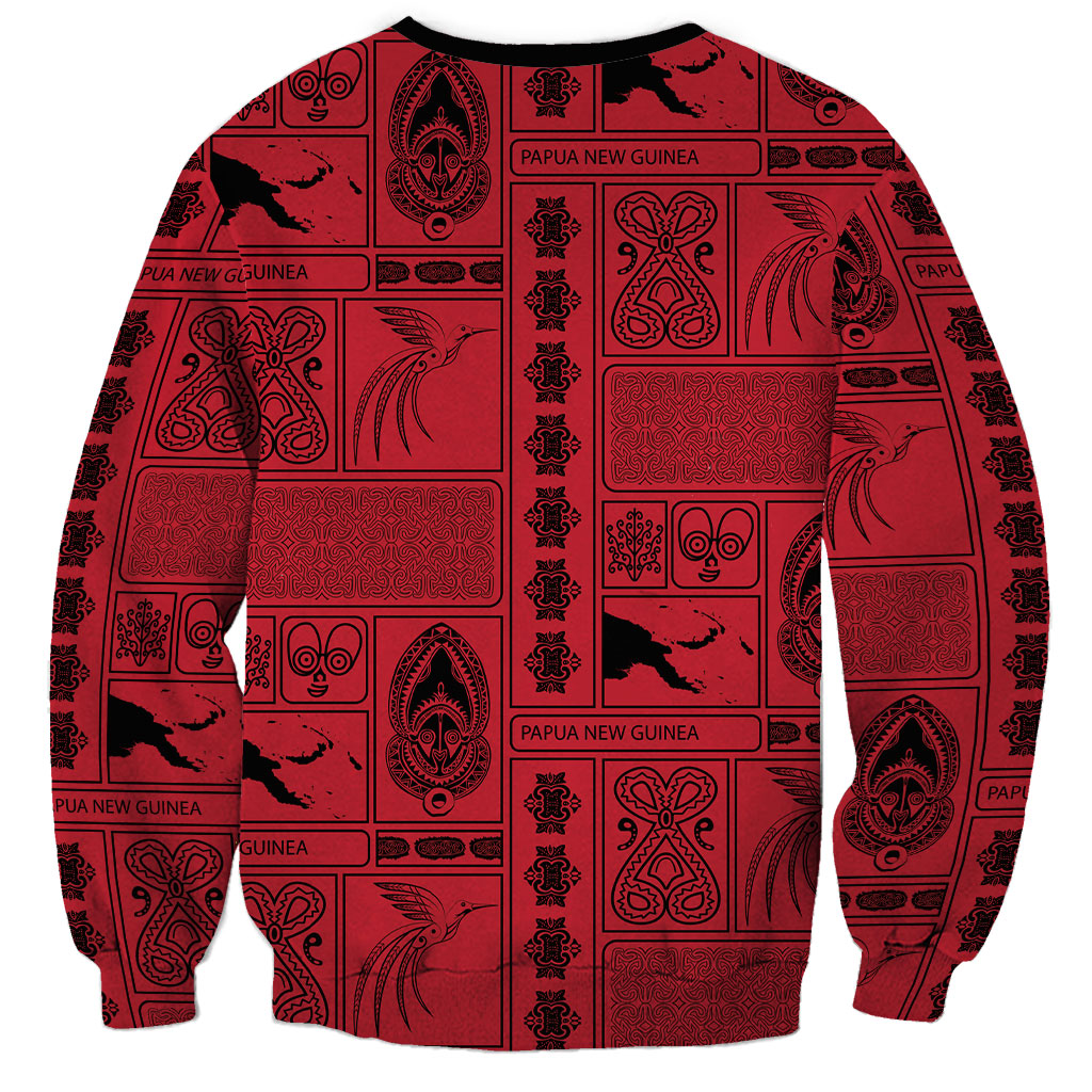 Papua New Guinea Heritage Motif Sweatshirt Red Version