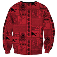 Papua New Guinea Heritage Motif Sweatshirt Red Version