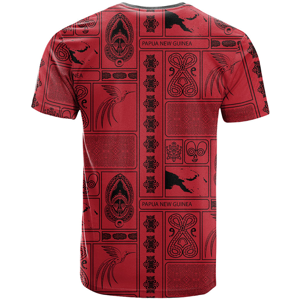 Papua New Guinea Heritage Motif T Shirt Red Version