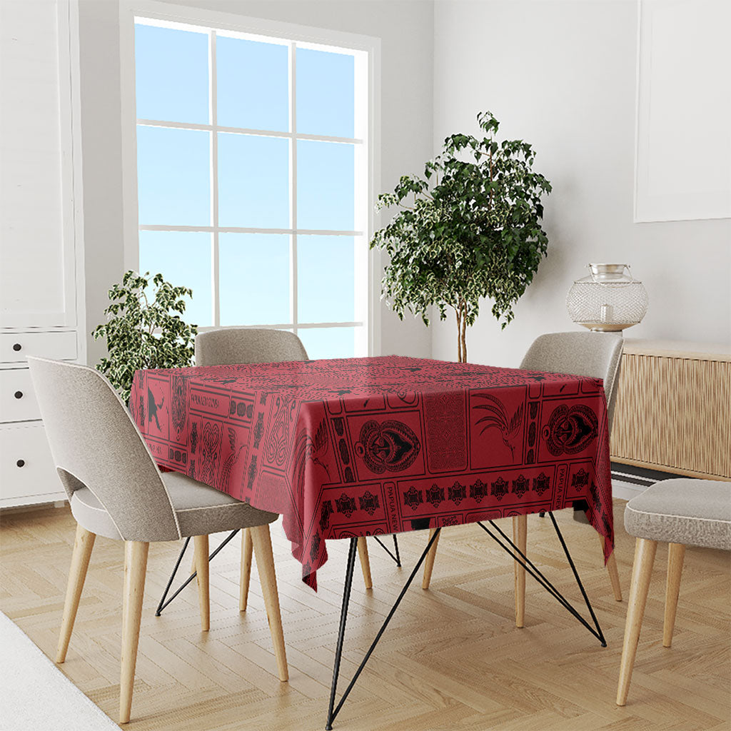 Papua New Guinea Heritage Motif Tablecloth Red Version