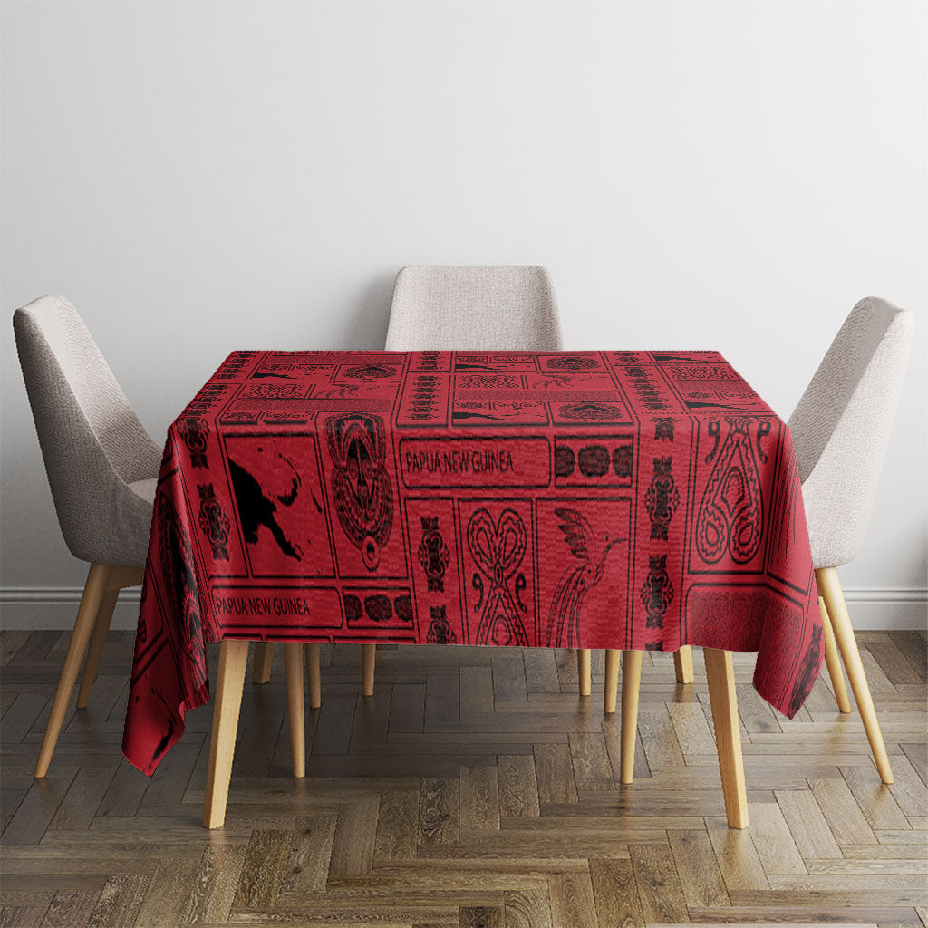 Papua New Guinea Heritage Motif Tablecloth Red Version