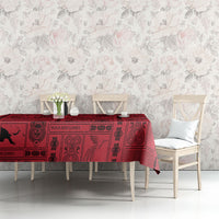 Papua New Guinea Heritage Motif Tablecloth Red Version