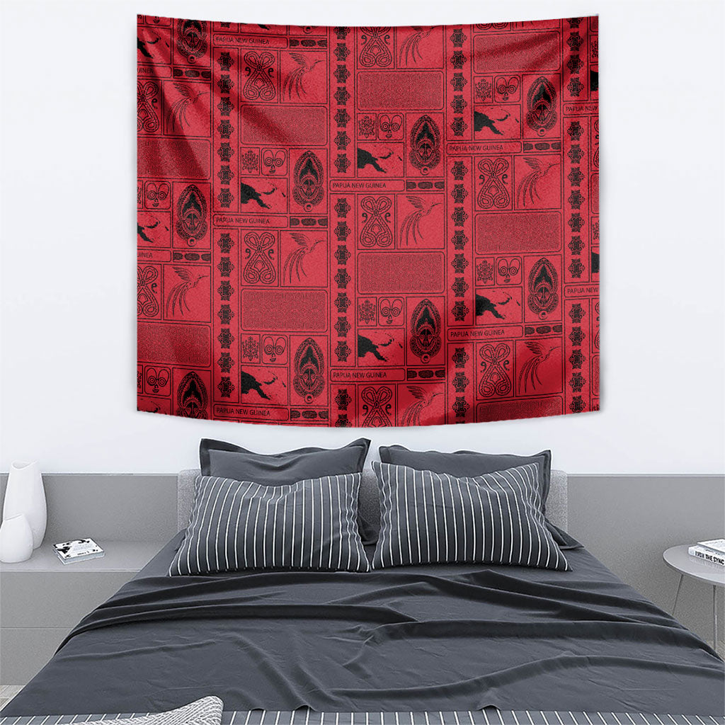Papua New Guinea Heritage Motif Tapestry Red Version