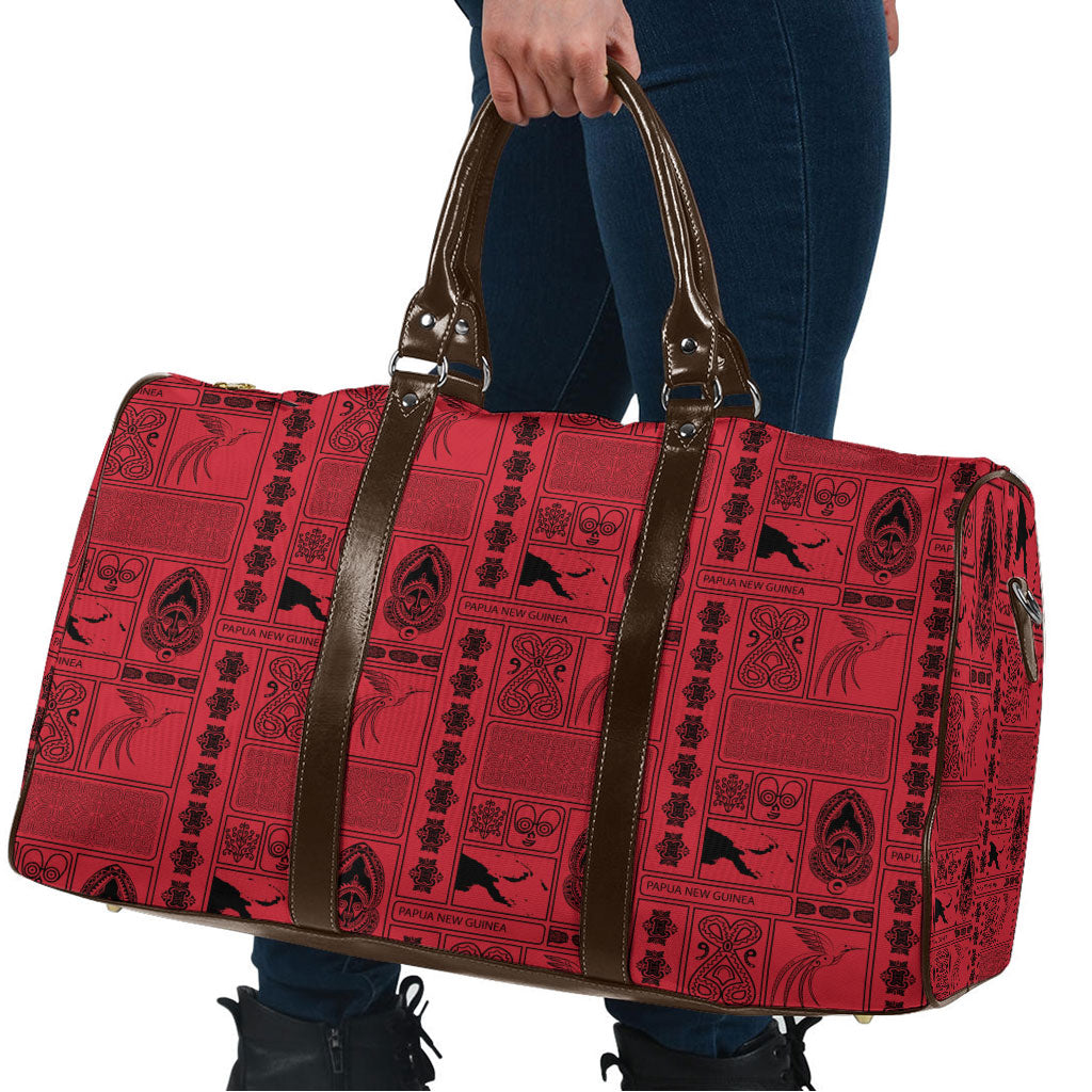 Papua New Guinea Heritage Motif Travel Bag Red Version