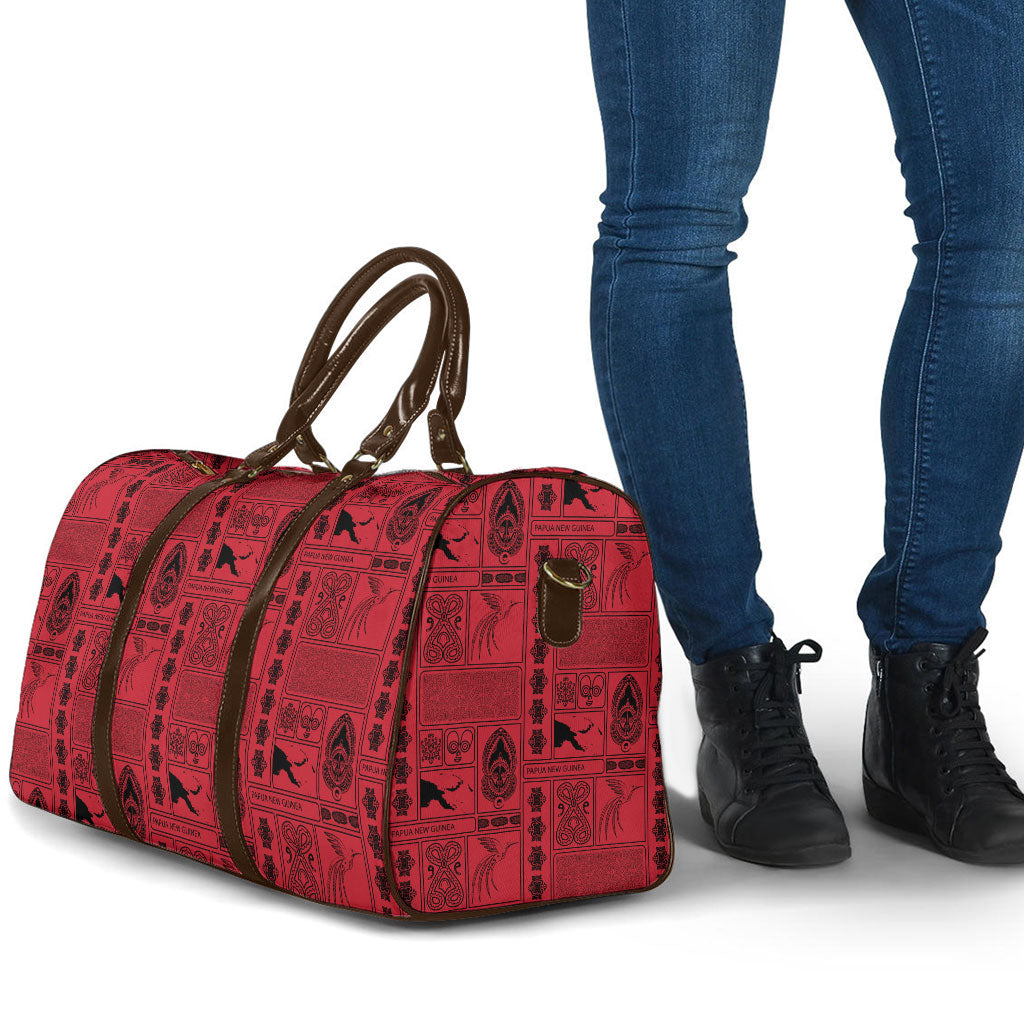 Papua New Guinea Heritage Motif Travel Bag Red Version