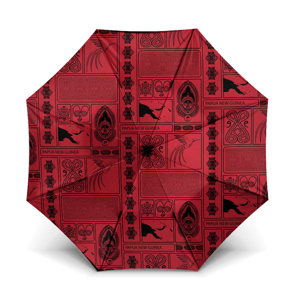 Papua New Guinea Heritage Motif Umbrella Red Version