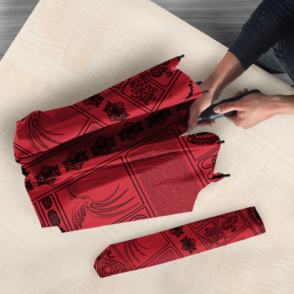 Papua New Guinea Heritage Motif Umbrella Red Version