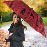 Papua New Guinea Heritage Motif Umbrella Red Version
