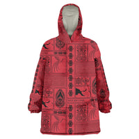 Papua New Guinea Heritage Motif Wearable Blanket Hoodie Red Version
