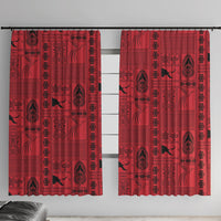 Papua New Guinea Heritage Motif Window Curtain Red Version