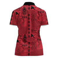Papua New Guinea Heritage Motif Women Polo Shirt Red Version
